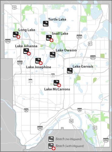 a map showing the locations of several parks in lake george, minnesota and surrounding areas