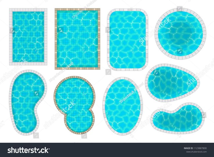 Vector set. Swimming pools of different shapes. Top view. #Ad , #ad, # ...