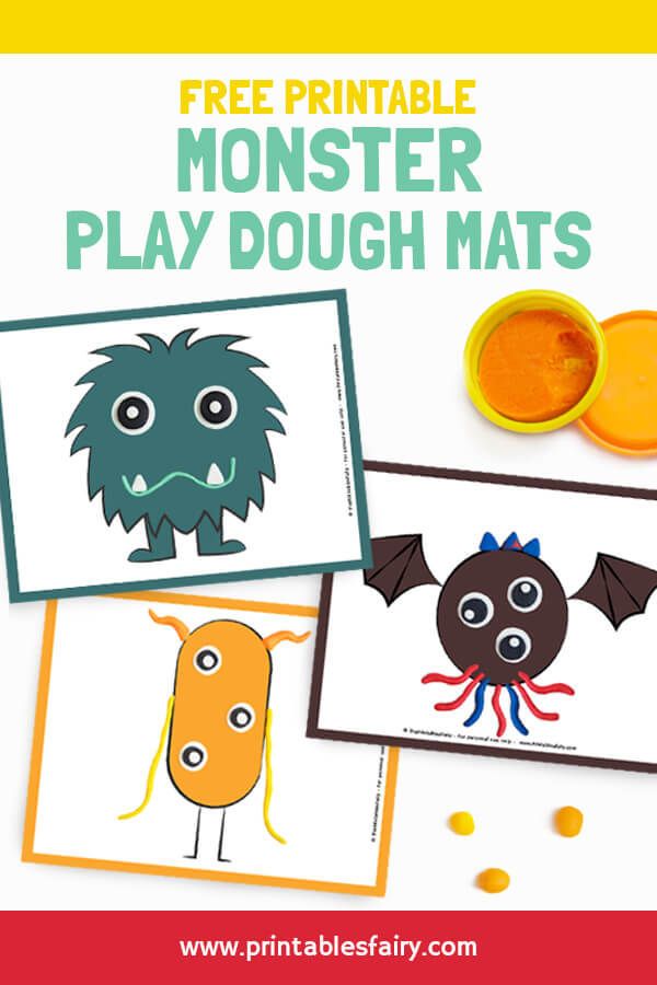 free printable monster play dough mats for kids