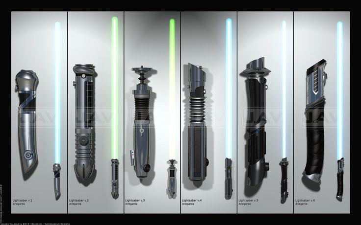 the star wars lightsabes are all different sizes and shapes