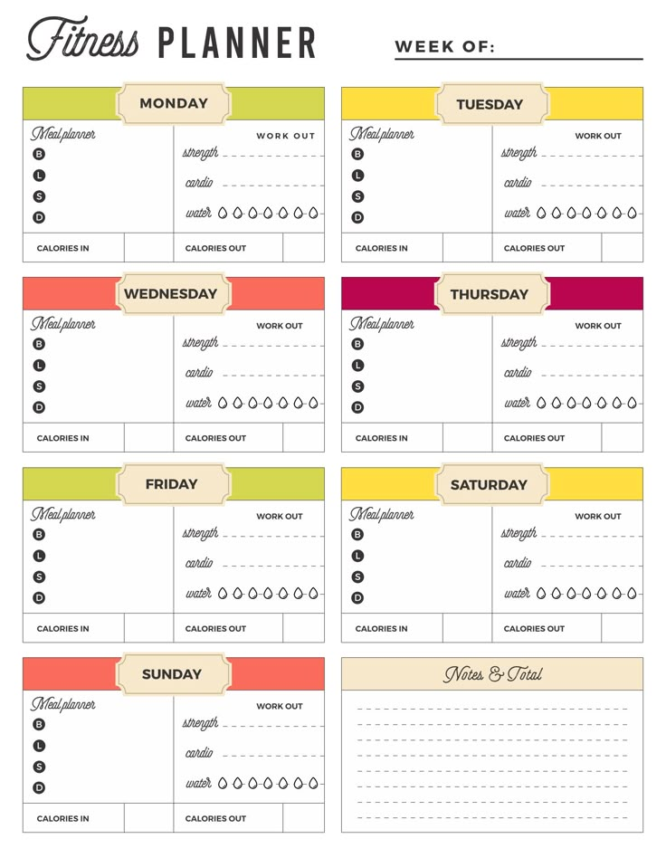 Printable Diet and Exercise Log | Workout log printable, Workout log ...