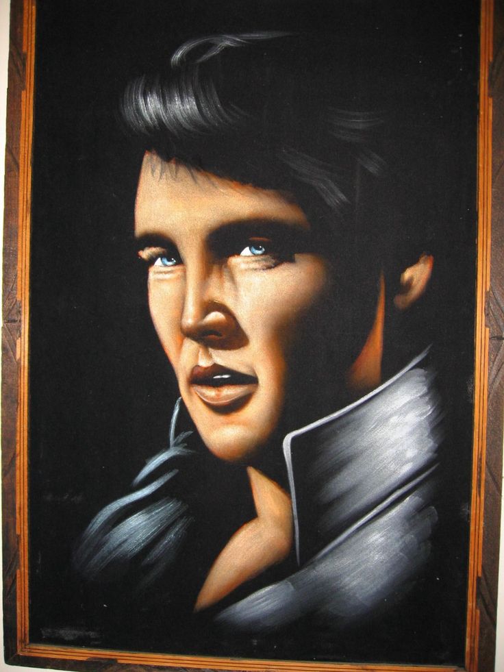 a close up of a painting of a man with blue eyes and black hair wearing a collared shirt