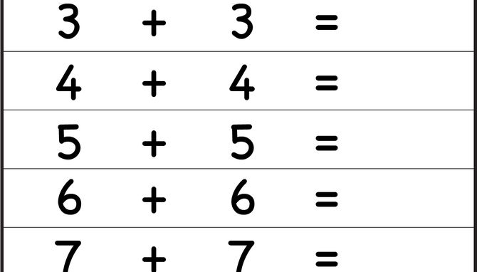 Addition - Doubles - Worksheet | Soustraction