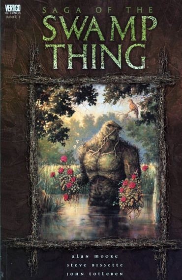 the swamp thing book cover with an image of a man