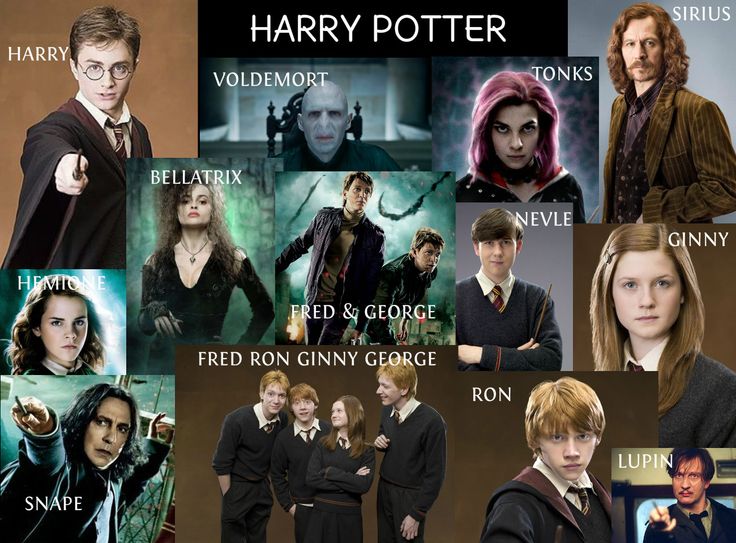 many harry potter characters are shown in this collage