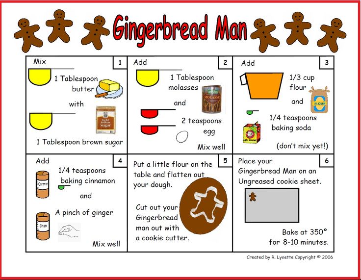 the gingerbread man worksheet is filled with instructions for making gingerbread cookies