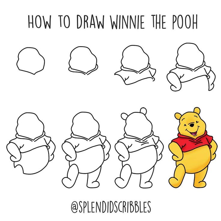 how to draw winnie the pooh from disney's pooh bear and friends