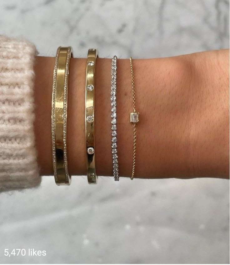 Cartier Love Bracelet Diamond, Hand Stack, Bracelet With Watch, Jewellery Essentials, Future Accessories, Bridal Crown Crystal, Gold Minimalist Jewelry, Jeweled Bag, Crown Crystal