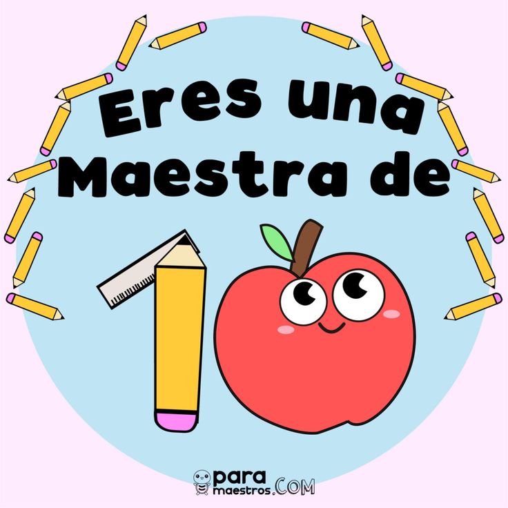 an apple and pencils with the words eres una maestra de