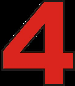 the number four is red and black