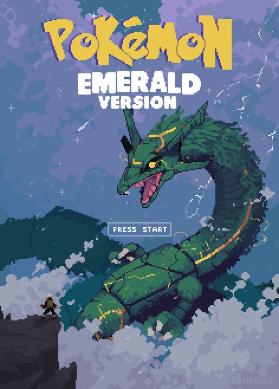 the poster for pokemon emerald version