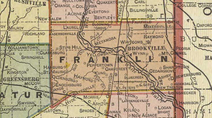 an old map of the city of franklin, illinois with roads and major cities on it