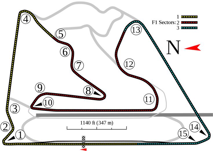 the track map for the race