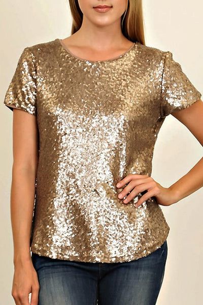 THE VIVIENNE SEQUIN TOP Spring Glitter Print Top For Night Out, Glitter Print Tops For Spring Night Out, Spring Glitter Print Tops For Night Out, Glamorous Glitter Print Tops For Party Season, Glitter Tops For Party Season With Short Sleeves, Glamorous Glitter Print Tops For Night Out, Shimmer Tops For Summer Festive Occasions, Glamorous Tops For Party Season Celebrations, Shimmer Tops For Festive Summer Occasions