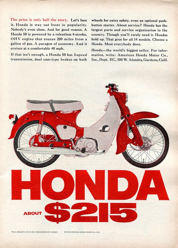 an advertisement for the honda motorcycle