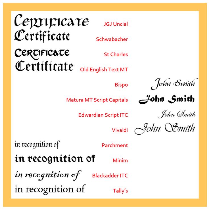 some type of certificate with different font and colors