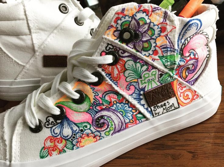 Custom drawn shoes in COLOR, by Robin Johnston, Divine Depth Designs on Etsy Drawn Shoes, Custom Drawing, Vans High Top Sneaker, Shoe Art, Make Jewelry, Custom Sneakers, Custom Clothing, Vans Sk8, Make Things