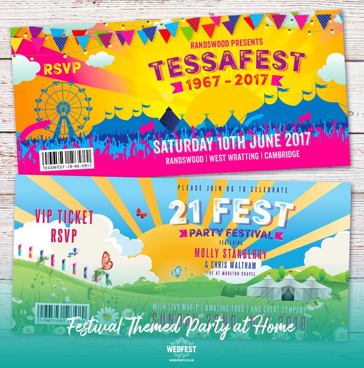 two tickets for the festival are shown