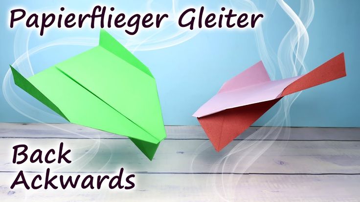 two origami birds with the words paperfier gleiter back backwardss