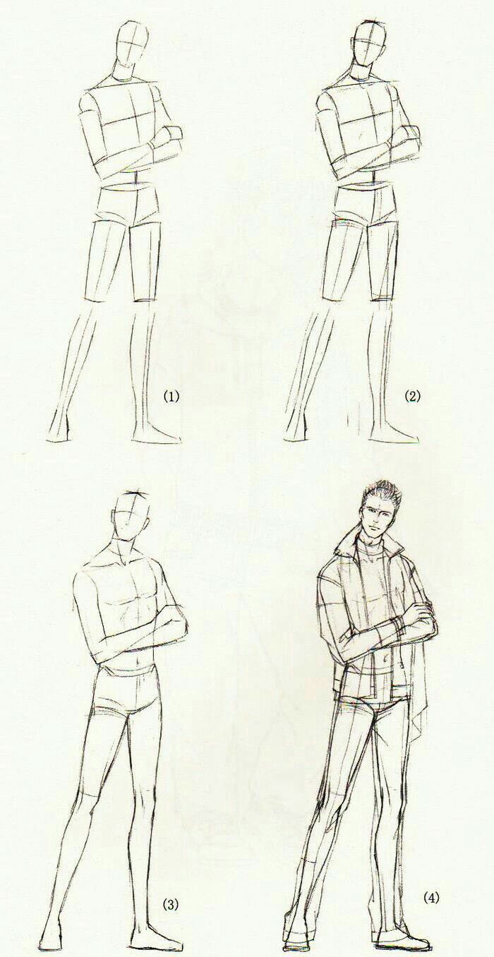 four different types of men's body shapes and their names are shown in this drawing