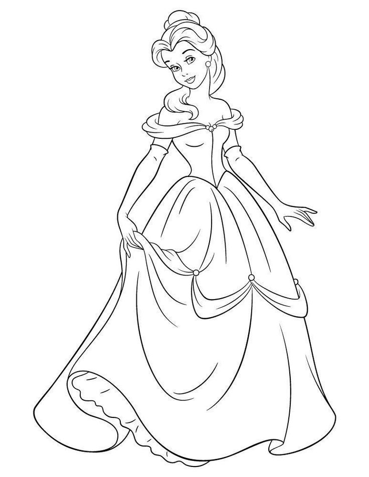 Coloriage Disney Princesse Belle | Princess coloring pages, Disney ...