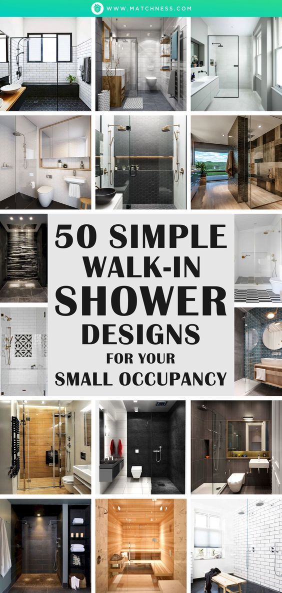 50 Simple Walk-In Shower Designs for Your Small Occupancy - Matchness ...