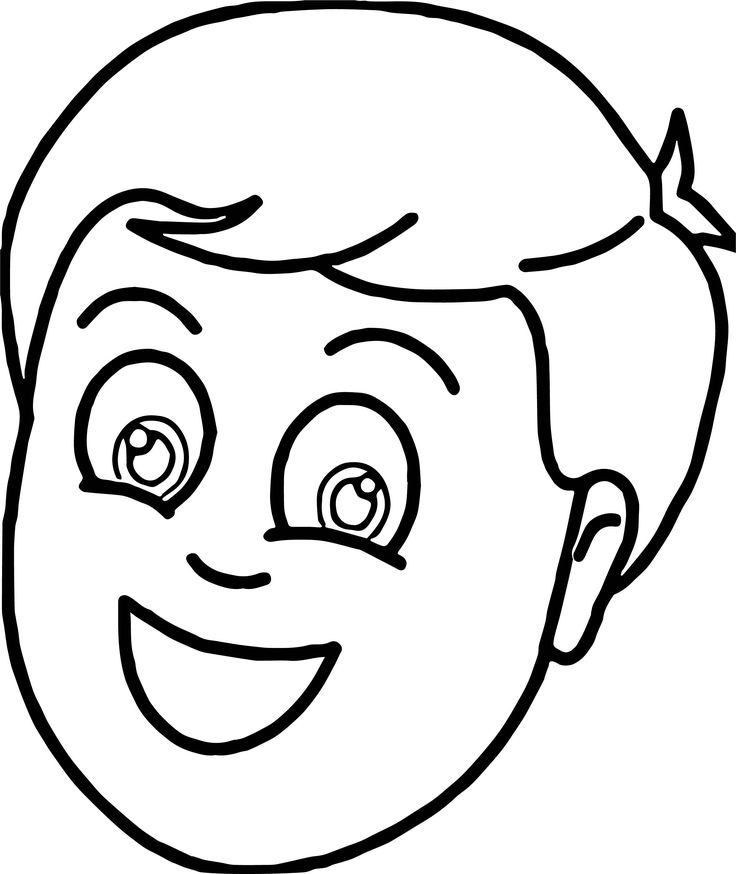 awesome Tn Boy Smiling Face Coloring Page | Boyama sayfaları, Boyama ...