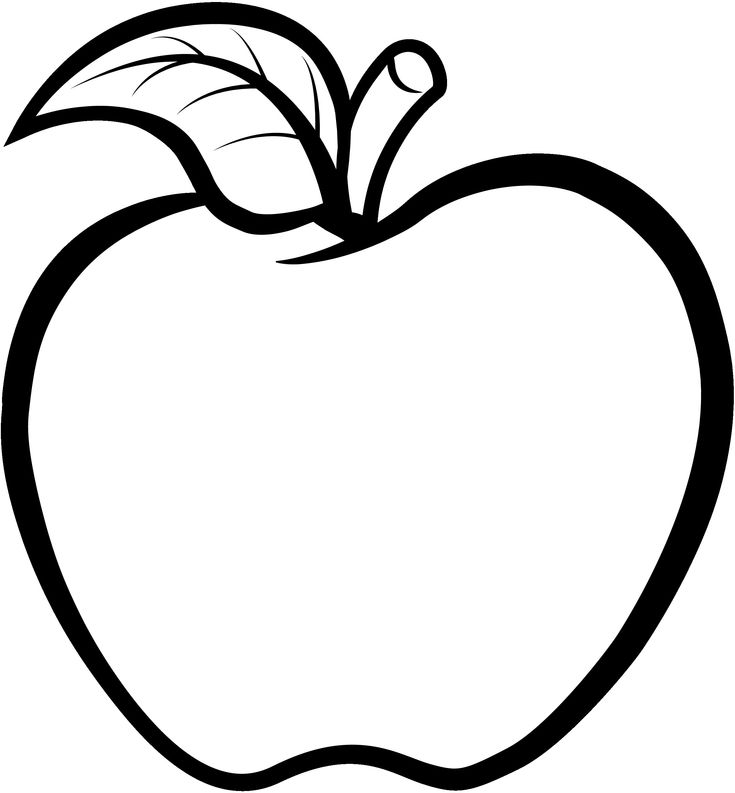 an apple is shown in black and white