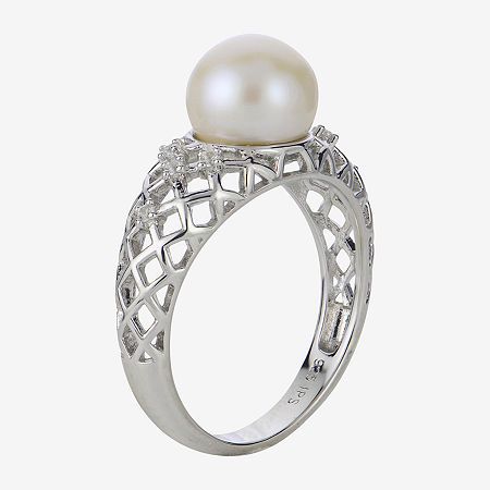 Pearl Type: Cultured Freshwater PearlsRing Style: Cocktail RingsFeatures: Quick ShipStone Cut: RoundPearl Size: 8.5mmMetal Color: WhiteRing Gallery Height: 2.8mmBand Width: 3mmCare: Wipe CleanStone Type: 8 Lab Created SapphireBirthstone: June BirthstoneMetal: Sterling SilverRing Size: 7Country of Origin: Imported Pearl Ring With Diamond Accents, Silver Pearl Rings With Diamond Accents, Silver Rings With Diamond Accents And Pearl, Akoya Pearl Rings With Diamond Accents, White Pearl Rings With Diamond Accents, Silver Akoya Pearl Rings With Diamond Accents, Round Akoya Pearl Diamond Ring With Accents, Round Diamond Ring With Akoya Pearl And Diamond Accents, Akoya Pearl Ring With Diamond Accents