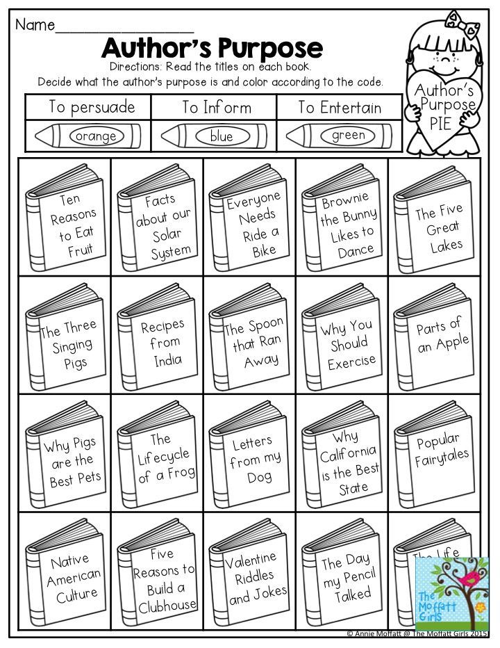 Author's Purpose Worksheet 2nd Grade Free