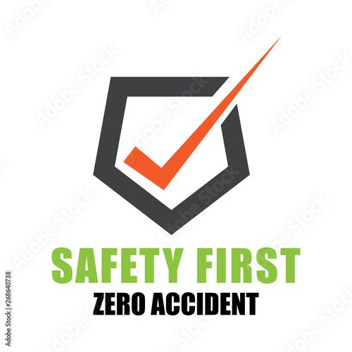 Safety first zero accident symbol for industry attention on white