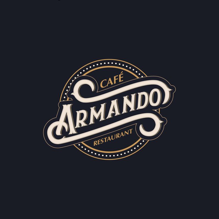 the logo for an italian restaurant called cafe armando, which is located in italy