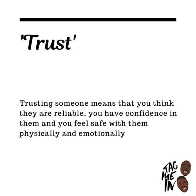 an ad with the words trust and two faces on it, in black and white