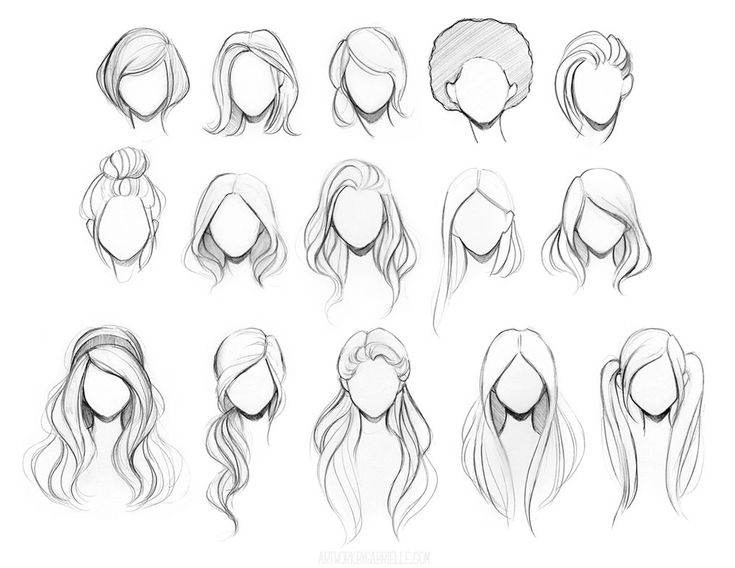 the various hairs and head shapes for each character in this video game, i have to draw