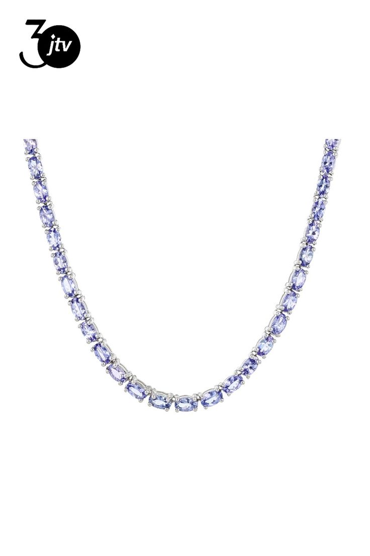 17.61ctw Oval Tanzanite Rhodium Over Sterling Silver Tennis Necklace. Measures Approximately 0.12"W. Hidden Box Clasp with Double Safety lock. Luxury Oval Tanzanite Necklaces, Formal White Gold Tennis Necklace With Gemstone, Formal Tanzanite Diamond Cut Necklace, Classic Tanzanite Necklace With Diamond Cut, Classic Tanzanite Necklaces With Diamond Cut, Fine Tanzanite Oval Pendant Jewelry, Formal Tanzanite Diamond-cut Jewelry, White Gold Tanzanite Necklace For Formal Occasions, Formal Tanzanite Diamond Cut Jewelry