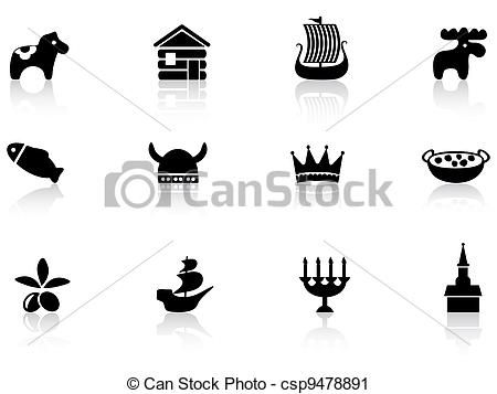 black and white icons with reflections