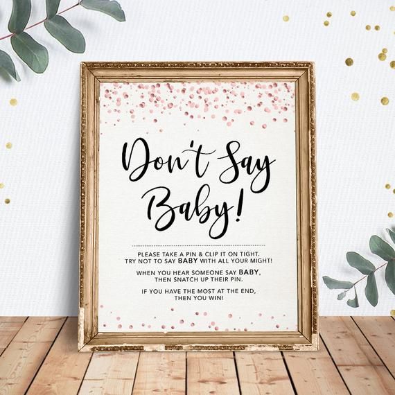 Don't Say Baby Game, Baby Shower Game, Baby Shower Sign, Printable ...