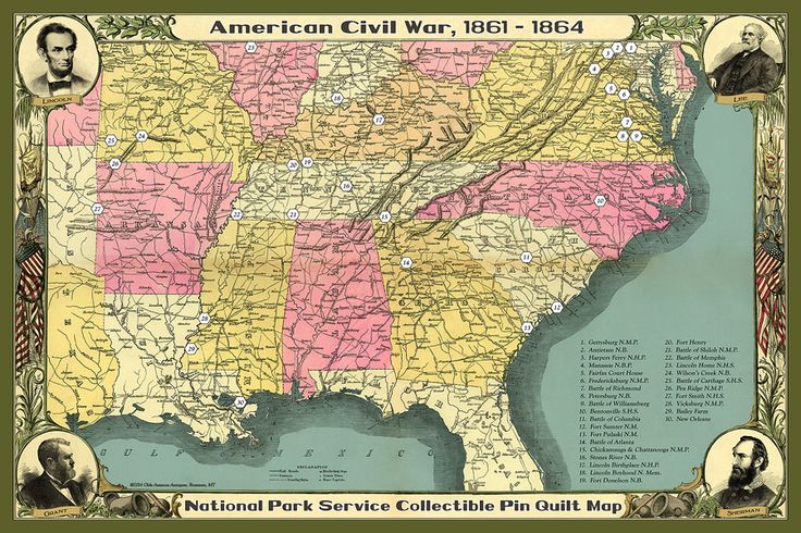 CIVIL WAR NATIONAL PARK QUILT MAP National Park Quilt, National Park Quilt Blocks, National Park Map, Wall Hanging Pattern, Brochure Print, National Parks Map, Bozeman Montana, Antique Quilt, Antique Postcard