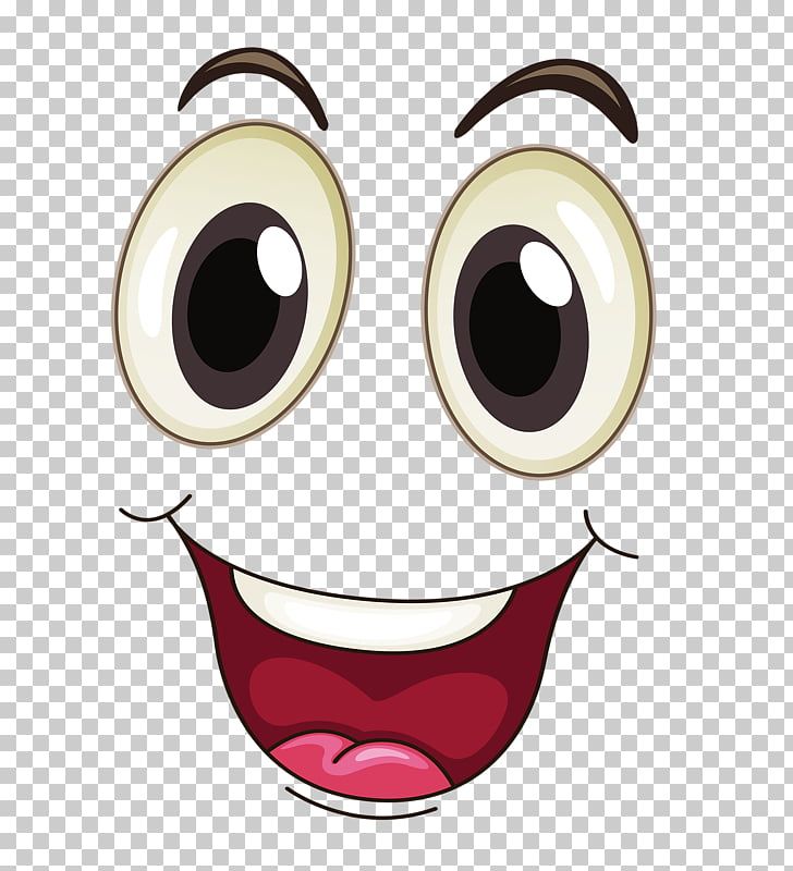 a cartoon face with big eyes and a smile on it's face, transparent background