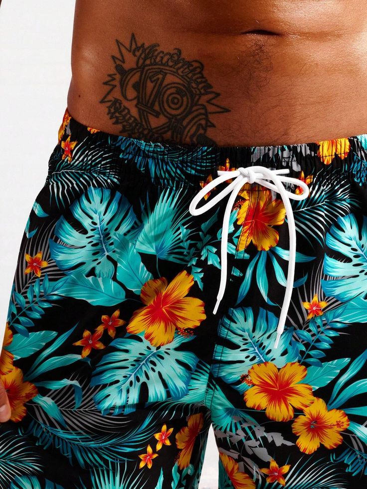 Make a splash this summer in our Tropical Print Swim Trunks With Pocket. Featuring a captivating tropical pattern, these swim trunks offer a fresh and stylish look for your beach adventures. The drawstring and pocket details add functionality, allowing you to adjust the fit and keep your essentials secure. Features: Pattern Type: Tropical, All Over Print Details: Drawstring, Pocket Type: Bottoms Bottom Type: Shorts Fabric: Non-Stretch Composition: 100% Polyester Size Chart(Inch): Size Bottoms Le Paisley Shorts, Beach Adventure, Printed Swim, Tropical Pattern, Blue Waves, Beach Shorts, Boxer Shorts, Ditsy Floral, Tropical Print