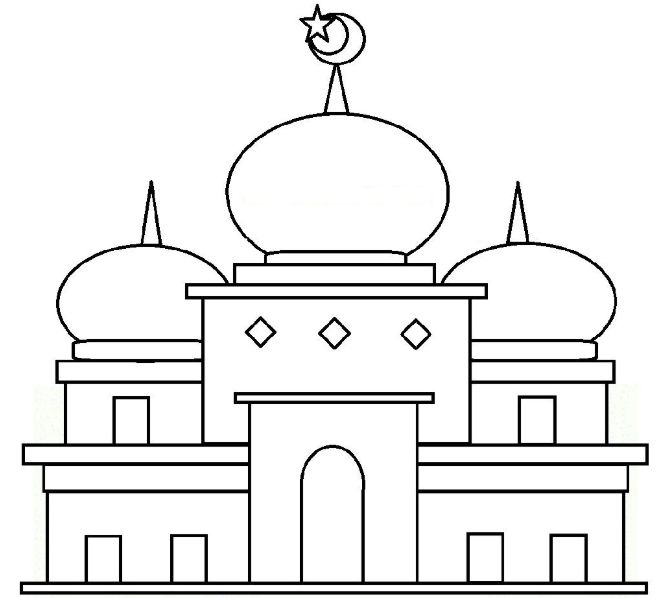 an islamic mosque with a crescent on top