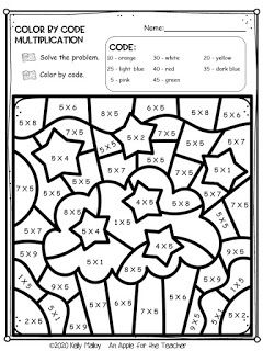 4th of July Color By Number | Elementary teaching resources, Math facts ...