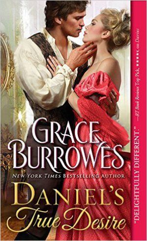 a book cover for danielle's true desire by grace burrrowes, with an image of a man and woman