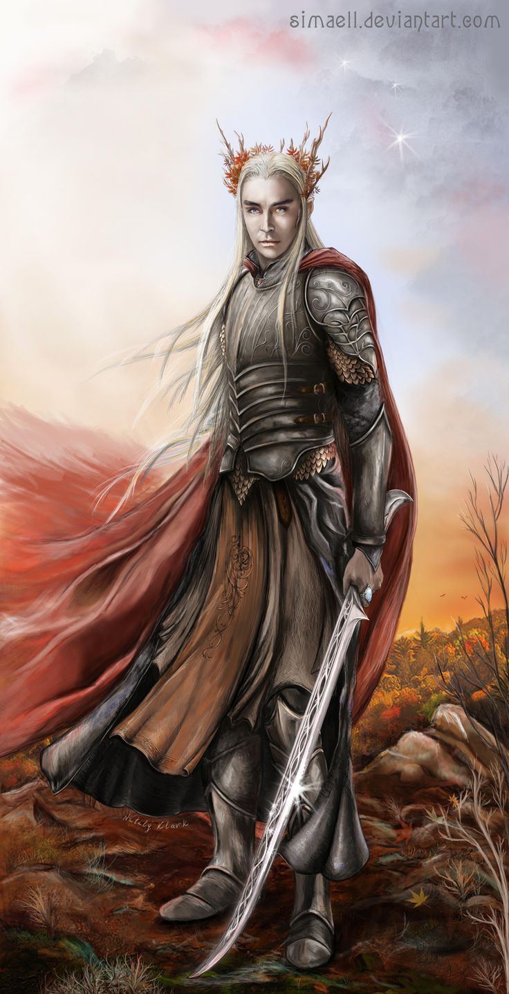 Thranduil by Simaell.deviantart.com on @deviantART Legolas And Thranduil, Hobbit Art, Tolkien Elves, Middle Earth Art, Lotr Art, Tolkien Art, High Elf, Thranduil, Jrr Tolkien