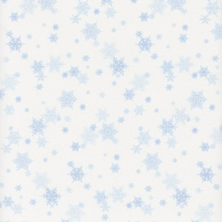 a white and blue wallpaper with snow flakes