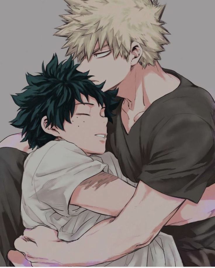 two anime characters hugging each other