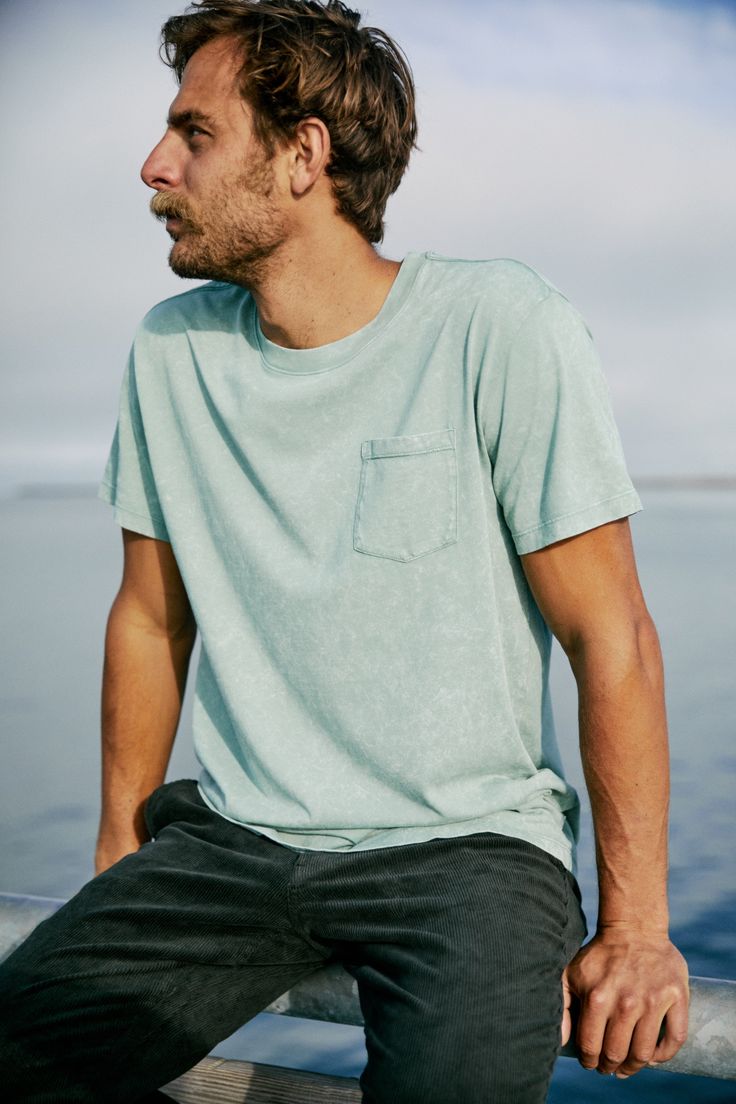 Base Tee Bundle - Buy 3 and get 20% OFF . Buy 5 and get 30% OFF ﻿. The favorited Katin classic Base Tee is made from custom dyed and washed 100% organic cotton. The Base tee consistently provides versatility and comfort for any occasion. 100% Certified Organic Cotton Left chest pocket Custom dyes and washes Model is 5'8, 145lbs and wears a size M | Base Tee Shirt Men's Size Large Cotton in Yellow by Katin Summer Everyday Washed Blue T-shirt, Casual Washed Black T-shirt, Light Wash Relaxed Fit T-shirt For Everyday, Casual T-shirt With Side Pockets For Summer, Short Sleeve Washed Organic Cotton Tops, Washed Organic Cotton Short Sleeve Tops, Summer Organic Cotton Washed Tops, Washed Short Sleeve Organic Cotton T-shirt, Short Sleeve Washed Organic Cotton T-shirt