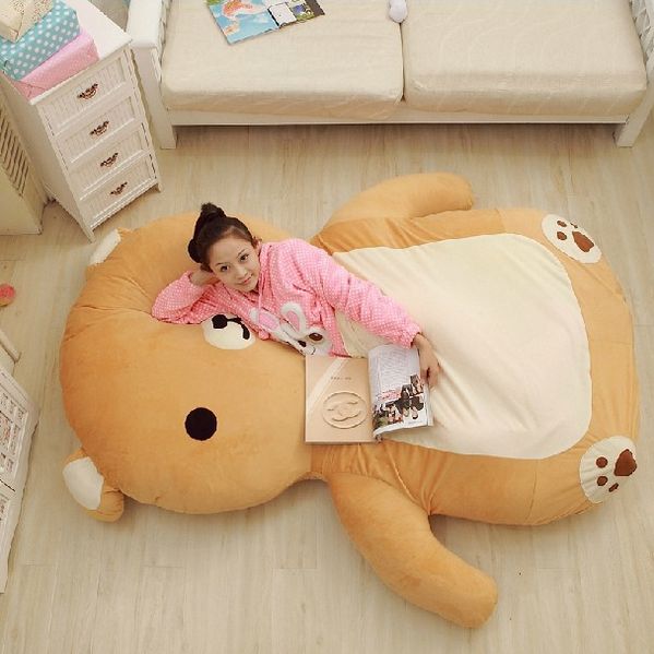 Kick adulthood in it's dumb, fugly face and purchase this giant-ass teddy bear. Bedroom Bean Bags, Giant Stuffed Animals, Bear Bed, Bean Bag Bed, Charmmy Kitty, Kawaii Plush, Cute Pillows, Bear Stuffed Animal, Cute Stuffed Animals