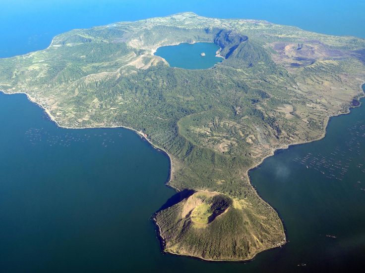 an island in the ocean surrounded by land