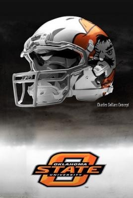 an orange and white football helmet with the word state on it